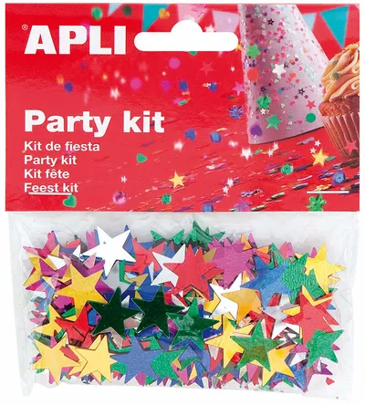 Set confetti APLI - Stele, multicolore, 15 mm