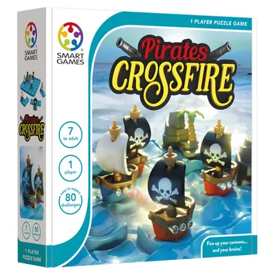Smart Games - Pirates Crossfire joc de logica cu 80 de provocari 7+ ani editie internationala
