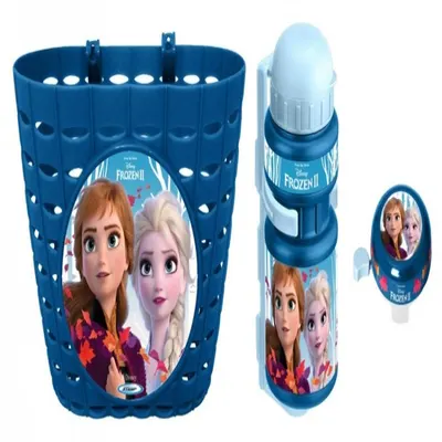 Set accesorii bicicleta clopotel, cos ghidon, sticla apa Disney Frozen