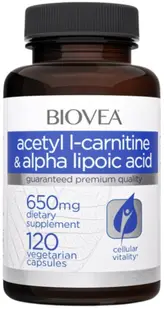 Acetyl L-Carnitine + Alpha Lipoic Acid, 650 mg, 120 capsule, Biovea
