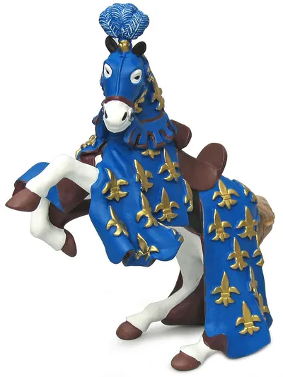 Figurina Papo The Medieval Era – Calul printului Filip, in albastru