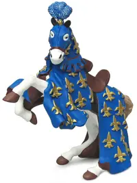 Figurina Papo The Medieval Era – Calul printului Filip, in albastru