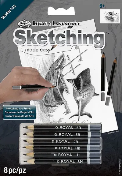 Set de desen pentru grafică Royal - Rechin, 14 x 18 cm