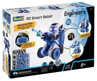 Model de asamblat 3 în 1 Revell Engineers - Smart Robot, cu telecomandă, 220 de piese