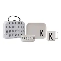Set de luat masa pentru copii din 3 piese cu valiză Design Letters Classics K