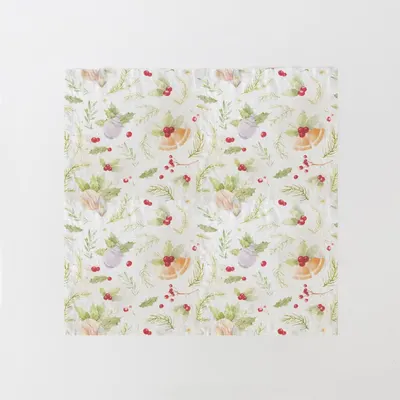 Set 2 șervețele din in pentru Crăciun Linen Tales Merry, 40 x 40 cm