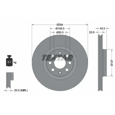 Disc frana TEXTAR 92145803