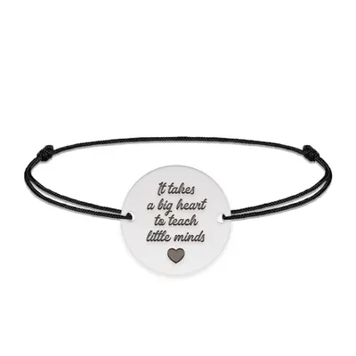 Graduatio - Bratara personalizata snur profesoara/invatatoare din argint 925
