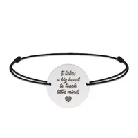 Graduatio - Bratara personalizata snur profesoara/invatatoare din argint 925