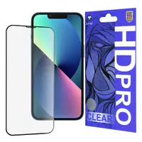 Folie de protectie Ecran Lito HD Pro Clear pentru Apple iPhone 17e / 16e / 14 / 13 Pro, Sticla Securizata, Full Glue, Neagra