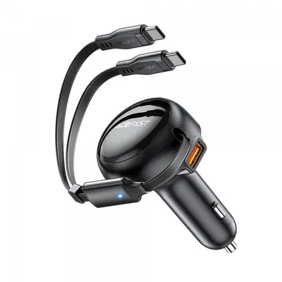 Incarcator Auto Cu Cablu USB-C Acefast B13, 53W, 3A, 1 x USB-A, Negru