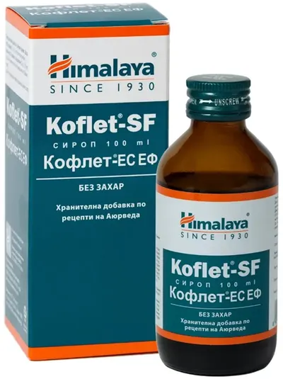 Sirop Koflet-ES EF fără zahăr, 100 ml, Himalaya