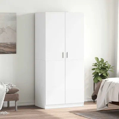 vidaXL Șifonier, alb, 80x52x180 cm, lemn prelucrat