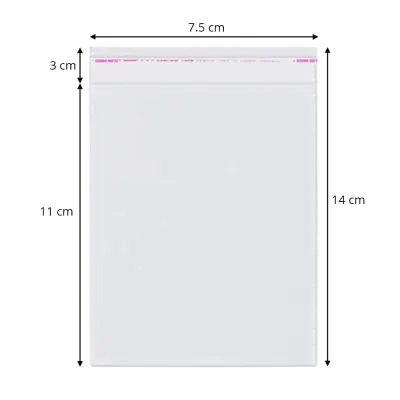 Pungi cu clapetă adezivă - lungimi între 2 și 40cm (set 1000 buc) - 7,5x14cm