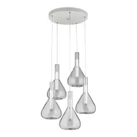 Lustră albă LED cu abajur din sticlă ø 55 cm Cipera – CINQUE
