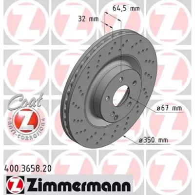 Disc frana ZIMMERMANN 400.3658.20