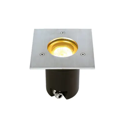 Spot incastrat, REGLARE 135 amenajare exterioara inground, QPAR51, IP67, patrat, din otel inoxidabil 304, partial sticla mata, max. 35W