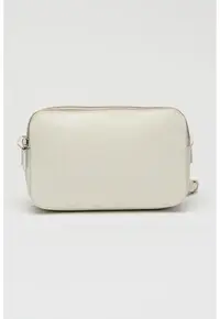 Geanta crossbody din piele ecologica cu model monograma - Alb