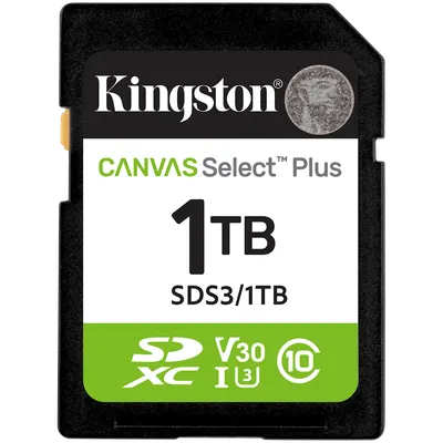 KINGSTON 1TB SDXC Canvas Select Plus Gen3 150MB/s C10 UHS-I U3 V30