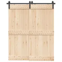 Gossi set feronerie pentru usa glisanta, negru, 183 cm, otel