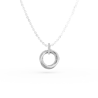 Lant cu pandantiv geometric din aur alb cu diamante de 0.128ct