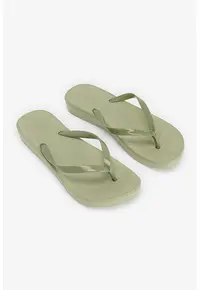 Papuci flip-flop cu model uni - Verde masliniu pal