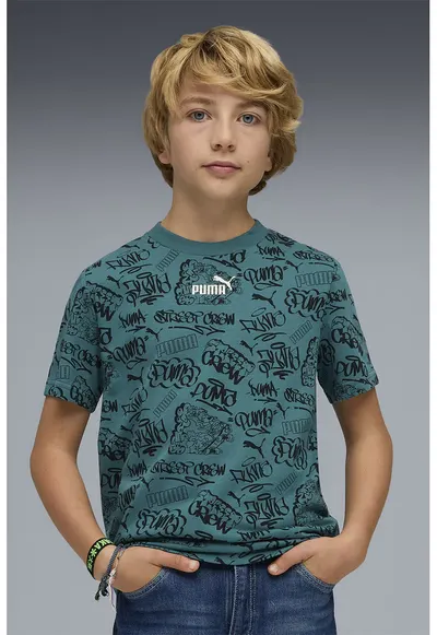 Tricou cu logo - Negru - Verde persan