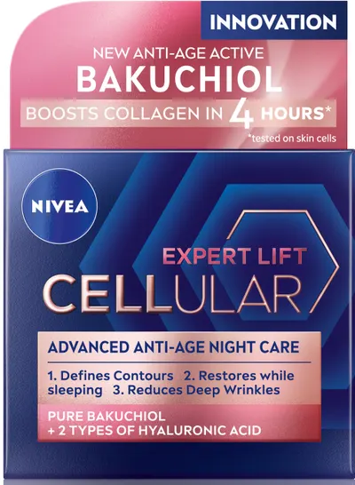 Nivea Cellular Cremă de noapte Hyaluron Filler Elasticity, 50 ml