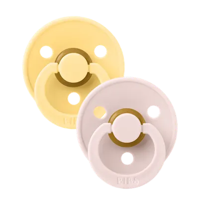 Set 2 suzete Bibs Colour Latex, tetina rotunda, 6 luni + Pale ButterPetal