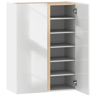 HOMCOM Chiosc pentru pantofi cu funcție de închidere blândă, design cu 6 niveluri fără mânere, susține până la 18 perechi, pentru hol, zona de intrare, lemn, Alb | Aosom Romania