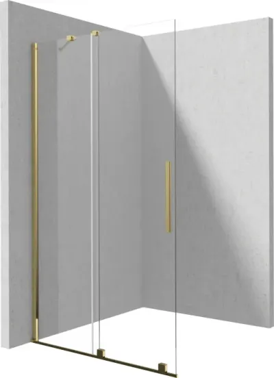 Paravan de dus glisant, 80x195 cm, sticla securizata 6 mm, auriu, Deante Prizma