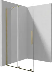 Paravan de dus glisant, 80x195 cm, sticla securizata 6 mm, auriu, Deante Prizma