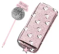Set penar scolar si pix cu puf Paso Unicorn