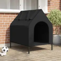 vidaXL Casă pentru animale de companie Negru 90 x 65 x 83 cm Oțel