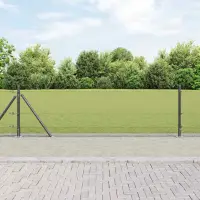 vidaXL Plasă de Sârmă Sudată cu Bază din Beton 100 x 0,6 m Gri Plasă