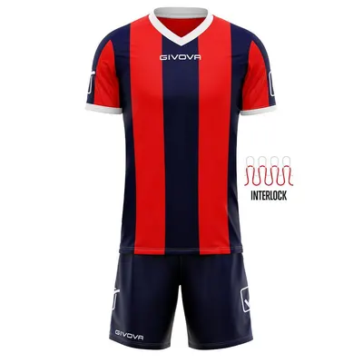 Set Sportiv Givova Catalano XL - Albastru/Roșu Respirabil și Durabil