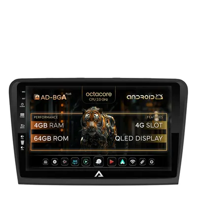 Navigatie Skoda Superb 2 (2008-2015), Android, A-Octacore 4GB RAM + 64GB ROM, 10.1 Inch - AD-BGA10004+AD-BGRKIT043