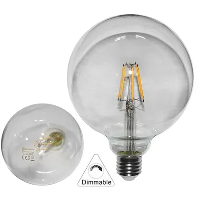 Bec glob transparent Ø 125 cu LED COG dimabil 10W (≈130w) lumina calda 1300lm