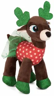 Jucărie de pluș Amek Toys - Ren cu rochie verde de Crăciun, 30 cm