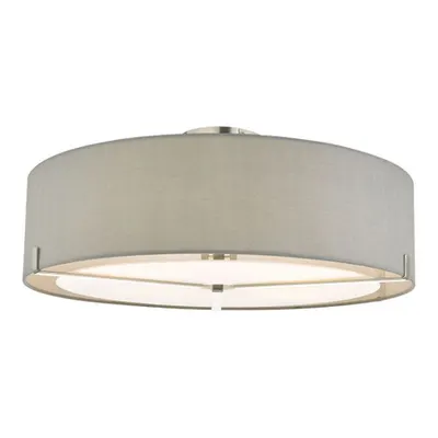 Plafoniera Santino 3 Light Semi Flush Satin Chrome With Grey Shade