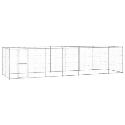 vidaXL Padoc pentru câini de exterior, 16,94 m², oțel galvanizat