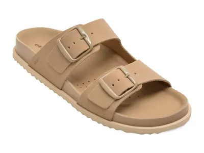 Papuci GEOX gri, D558RA, din piele intoarsa