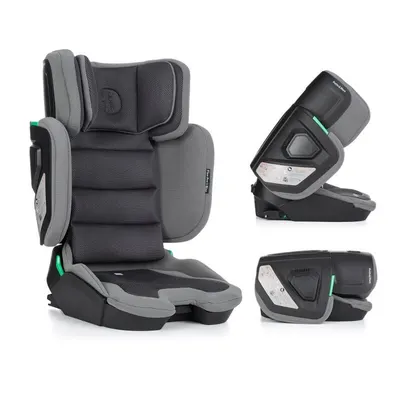 Scaun auto, Petite&Mars, Flex Pro i-Size, Orientare in directia sensului de mers, Tetiera reglabila in 8 pozitii, cu Isofix, Pliabil, R129, 100-150 cm, 3-12 ani, Gri