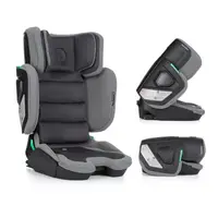 Scaun auto, Petite&Mars, Flex Pro i-Size, Orientare in directia sensului de mers, Tetiera reglabila in 8 pozitii, cu Isofix, Pliabil, R129, 100-150 cm, 3-12 ani, Gri