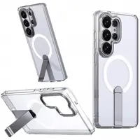 Husa MagSafe pentru Samsung Galaxy S26 S942, Hybrid Armor, X with Stand, Transparenta