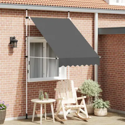vidaXL Copertină retractabilă manual, antracit, 150 cm