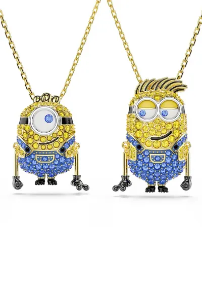 Swarovski colier pentru femei placat cu aur zirconiu cubic MINIONS
