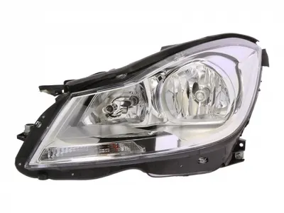 Far stanga (H7, reglaj electric, cu motoras, fundal cromat) MERCEDES Clasa C 2011-2013