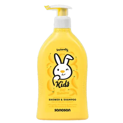 Sampon si gel de dus cu aroma de banane, Sanosan Kids | 400 ml