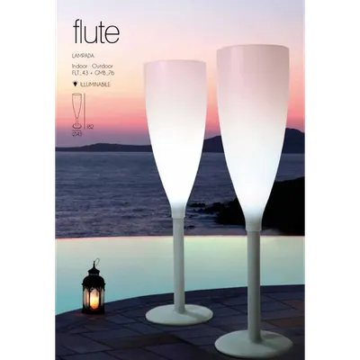 Lampadar pahar imens FLUTE pentru gradina 43x108cm Alb